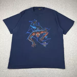 Vintage Spiderman T-Shirt Herren XL Einzelnaht Blau Änderungen Promo Web Marvel - Bild 1 von 7
