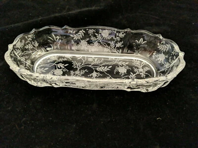 Fostoria Chintz Etched Pickle Dish Tray Baroque 11 in. - Image 1 of 4