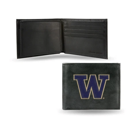 Rico Industries Leather Accessories NCAA Mens Washington Tri-fold Wallett Cover