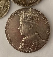 1937 Queen Elizabeth and King George VI British Medal Mint 32mm 15.5 Grams 92.5%