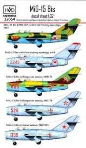 Węgierskie naklejki lotnicze 1/32 MIKOYAN MiG-15 bis "FAGOT" Radziecki myśliwiec odrzutowy