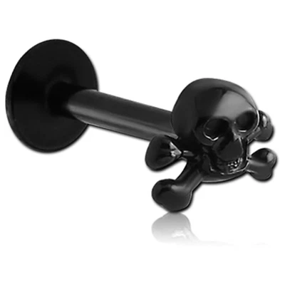 Ohrpiercing TRAGUS MOTIV TOTENKOPF Skull 1,2MM Labret Ohrstecker Wange Lippe - Bild 1 von 2