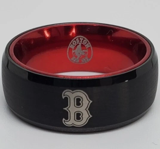 Anillo de boda Boston Red Sox anillo negro y rojo talla 6,5 #redsox #mlb Foto 1 de 1
