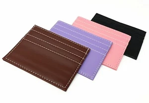 Hombres Mujeres Cuero Delgado Billetera Bolsillo Porta Dinero para Identificación Tarjeta de Crédito Efectivo 3X4" - Imagen 1 de 9
