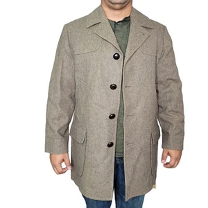 Pendleton vintage mens wool heavy winter jacket trench coat size 46 - Picture 1 of 11