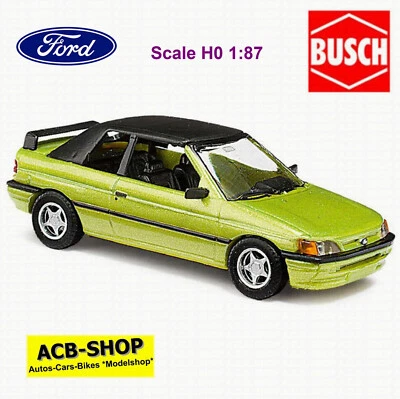 Ford Escort ’91 Cabrio 1990-92 Verde Metallico 1:87 Busch 45708 - Immagine 1 di 2