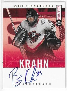 2000-01 UPPER DECK PROSPECTS BRENT KRAHN CHL SIGNATURES AUTO #BK CALGARY HITMEN