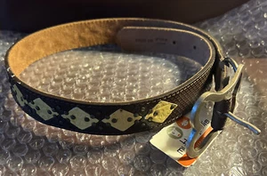 Mascot Leather and spiked Argyle dog collar bone buckle Extra  large XL NWT - Picture 1 of 8