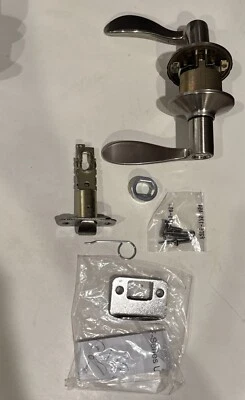 Schlage F40-ACC-619 Door Handle Lever Set Privacy NEW Satin Nickel - Image 1 of 4