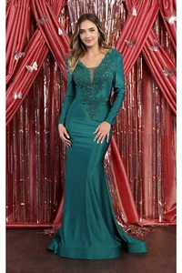 Evening Gown Long Sleeve & Plus Size - Picture 1 of 2