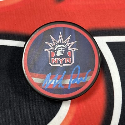 Mike Richter New York Rangers AUTO Signed Jersey Logo Puck Steiner CX - Image 1 of 3