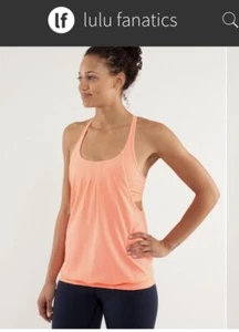 LULULEMON 'Practice Freely Tank' Orange Pop Sports Bra Tank Top - Size 6 - Picture 1 of 16