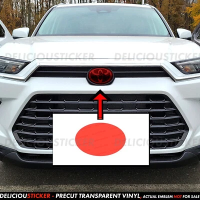 For 2024 2025 Toyota Grand Highlander Red PreCut Tint Overlay Front Emblem Decal - Image 1 of 4