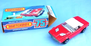Dodge Challenger Matchbox Superfast 1 Red White Interior Toy Boxed Vintage 1975 - Picture 1 of 7