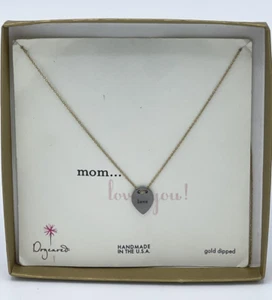 Dogeared ''Mom Love You'' Gold Dipped Necklaces Pendant USA  18'' 01470 - Picture 1 of 3