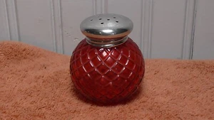 Vintage Avon Pulverbeutel rot Glas Glas Shaker leer - Bild 1 von 7