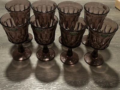 Vintage Noritake Perspective Plum 6.5” Amethyst Water Glass Set Of 8 - Image 1 of 4