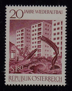 AUSTRIA  SCOTT# 742  MNH RUINS AND NEW BUILDINGS/WAR TOPICAL - Picture 1 of 1