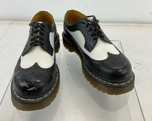 Dr. Martens Bex Black White Leather Lace-Up Brogue Shoes 5 - Picture 1 of 7