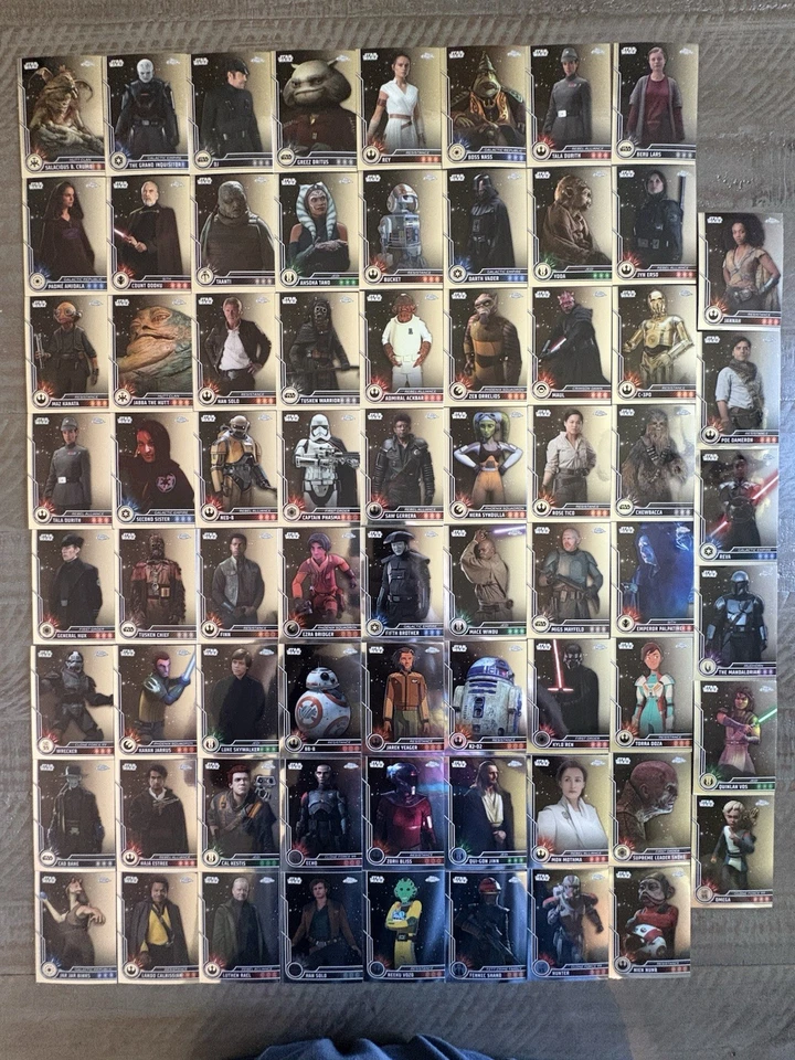 2023 Topps Chrome Star Wars Base Cards Lot Of 70 Cards - Image 1 of 1