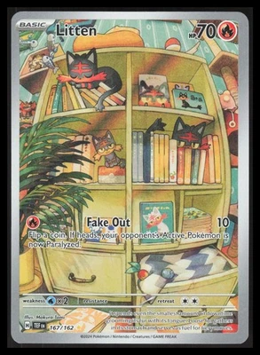 Litten Illustration Rare SV05: Temporal Forces 167/162 NM - Image 1 of 2