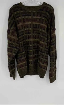 Towncraft Mens Brown Burgundy Geometric Knit Long Sleeve Pullover Sweater Sz XL - Image 1 of 4