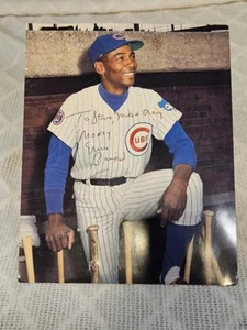 ERNIE BANKS Signed Inscribed Autographed 8x10 Chicago Cubs Photo Mr. Cub - Picture 1 of 8