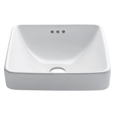 Fregadero de baño Kraus KCR-281 Elavo 16-1/4" vítreo de porcelana - blanco Foto 1 de 4
