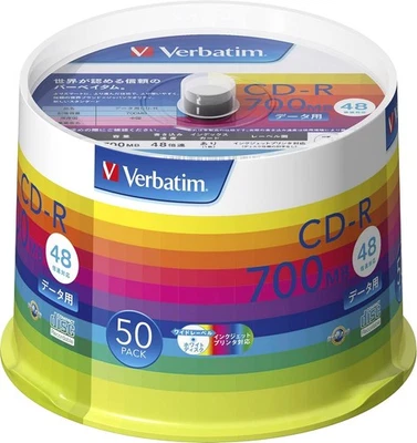 Verbatim Japan CD-R 700MB 50 sheets for recording once white pr - Image 1 of 3