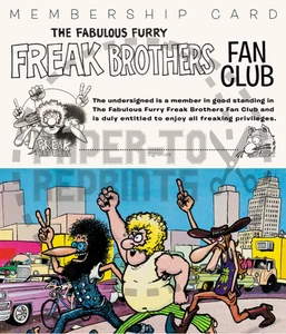 THE FREAK BROTHERS FAN CLUB MEMBERSHIP CARD - VINTAGE FANTASY - Picture 1 of 1