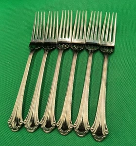 Set of 6 Pfaltzgraff MERIDIAN pattern 18/0 stainless dinner forks 7 5/8" "A" - Picture 1 of 8