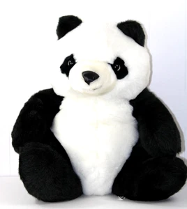 Aurora Ex großer Plüsch Panda sitzend schwarz weiß Stofftier weich 17 x 14 x 19 - Bild 1 von 9