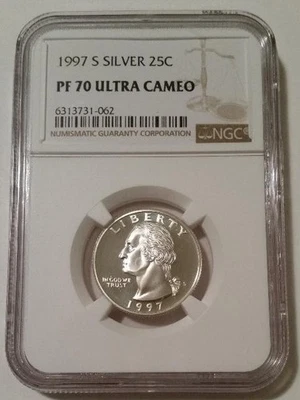 NGC 1997 S Silver Washington Quarter Proof PF70 UC - Image 1 of 2