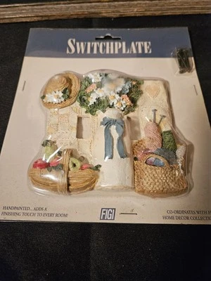 Cubierta de placa de interruptor de pared doble Figi Graphics 1997 placeres simples artesanías resina Foto 1 de 4