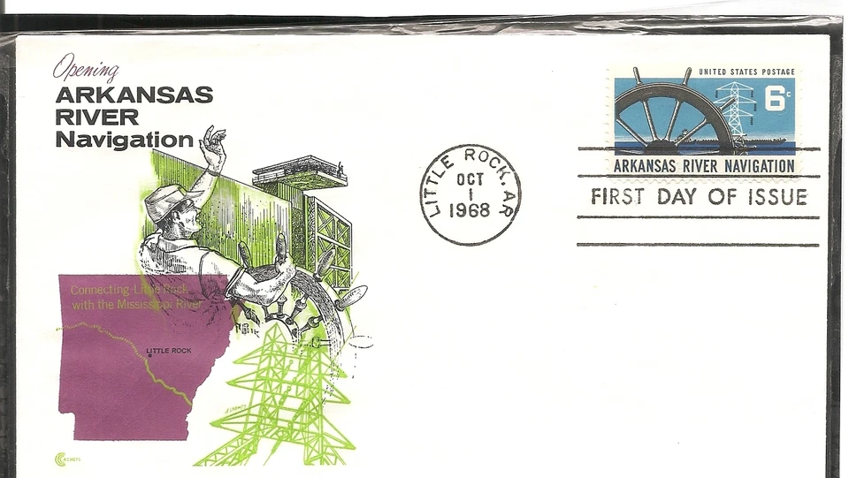 US SC # 1358 Arkansas river FDC. Cachet Craft - Image 1 of 1