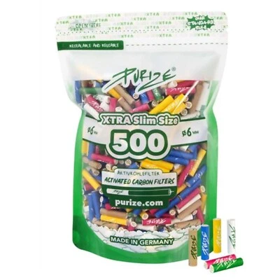 PURIZE XTRA Slim Size Multicolor Aktivkohlefilter ø 5,9mm Pfeifenfilter - Bild 1 von 3