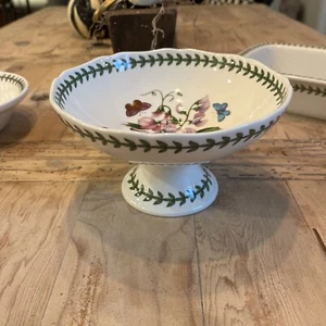 Portmeirion Botanic Garden Scalloped Edge Footed Bowl W/Sweet Pea-7”x4” - Picture 1 of 6