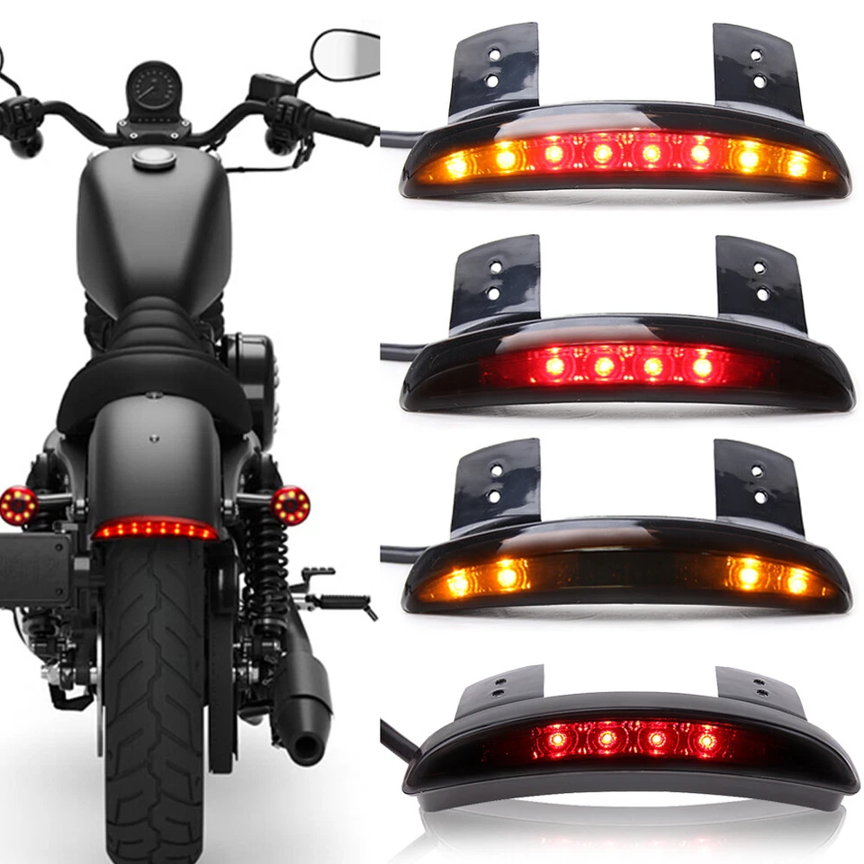 LED Brake Tail Lights Custom Fit For Harley Sportster XL883 1200 Forty Eight 48 - Image 1 of 4