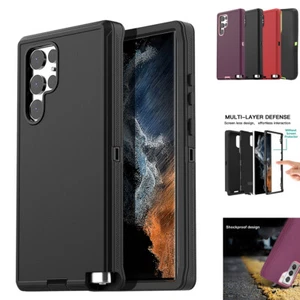 For Samsung Galaxy S21/S22 Ultra Case Hybrid Heavy Duty Shockproof Rugged Cover - Picture 1 of 21
