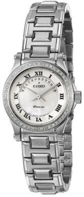 SEIKO БЕЛЫЙ ШВАБРА ЦИФЕРБЛАТ БРИЛЛИАНТ БЕЗЕЛЬ САПФИР ЖЕНСКИЕ ЧАСЫ SXD773 $875 РОЗНИЧНОЙ - Изображение 1 из 2