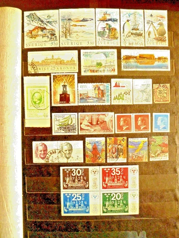 Sweden old stamp collection of 1940-1970-th, including 1974, MNH UPU S/Sheet Cover