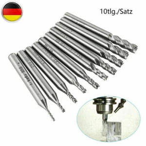 10X SET VHM SCHAFTFRÄSER FRÄSERSATZ 4 FLÖTE HSS HARTMETALLFRÄSER 1.5-6MM - Bild 1 von 11