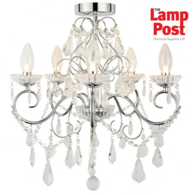Forum Vela SPA-19713-CHR - 5 Light Bathroom Ceiling Light Chandelier Chrome - Image 1 of 2