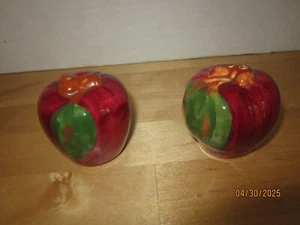 Vintage Franciscan Apple Dinnerware Salt and Pepper Shakers 2 1/4" w/Stoppers - Picture 1 of 3