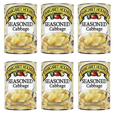 Margaret Holmes 6 Pack Savory Seasoned Cabbage Gluten Fat Free Canned 15 oz Cans