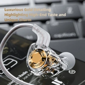 3.5mm In Ear Quality Audios Wire Earbuds Dynamic Driver Deep Bass Headphones - Picture 1 of 12