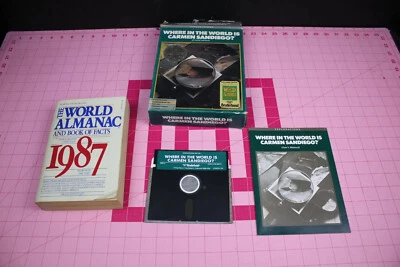 Where In The World is Carmen SanDiego Commodore 64 1985 5.25" Complete in Box - Image 1 of 4