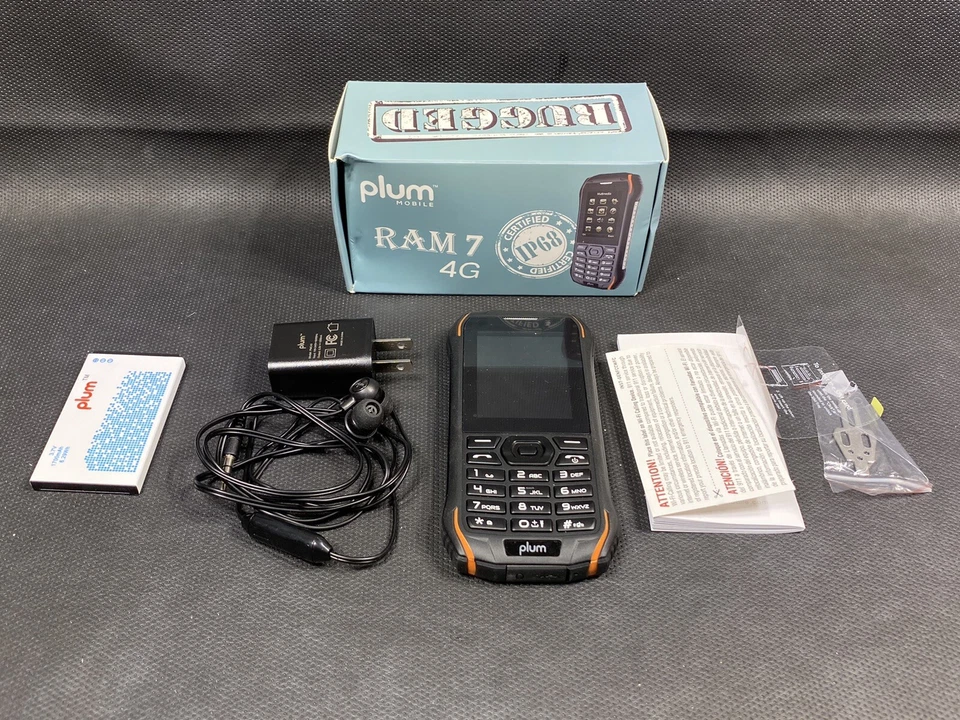 Plum Mobile Ram 7 4G IP68 Resistente Amortiguador de Agua Militar NO COMPATIBLE EN EE. UU. - LEER Foto 1 de 3