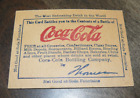 Vintage COCA-COLA COUPON Most Refreshing Drink World not good at soda fountains