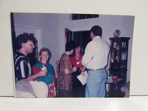 VINTAGE FOUND PHOTOGRAPH COLOR ART OLD PHOTO AMERICAN WHITE PEOPLE PARTY SCENE - Picture 1 of 4